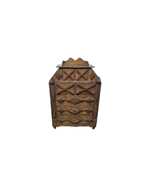 Tramp Art Miniature Chest of Drawers, Late 19th – Early 20th Century – view 2 of 3